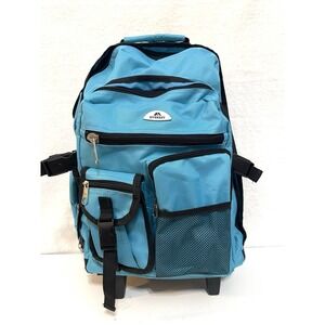 Everest Deluxe Wheeled Backpack - Turquoise Laptop School Bag